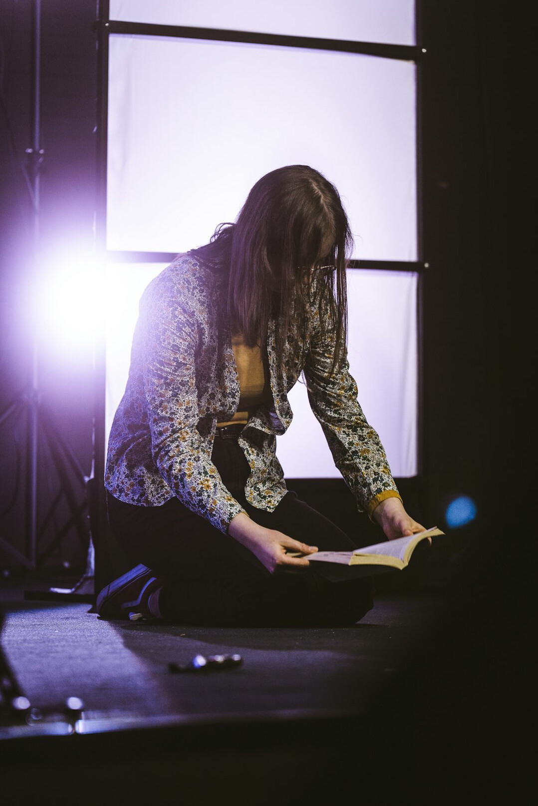 Portrait of a woman working as a studio lighting director